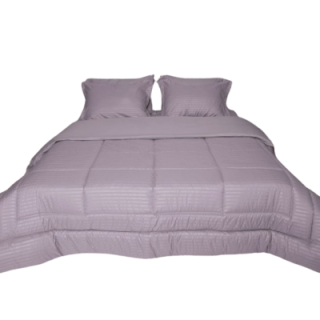 Plumón microfibra tela embozada king gris