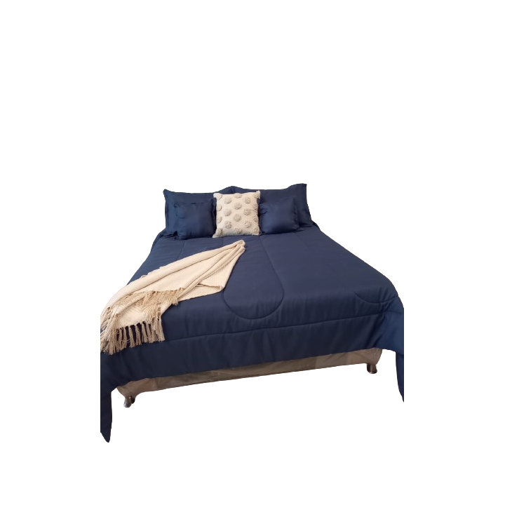 Plumón microfibra tela embozada king azul