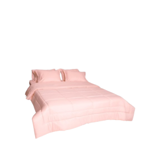 Plumón microfibra tela embozada queen palo rosa