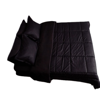 Plumón microfibra tela embozada queen negro