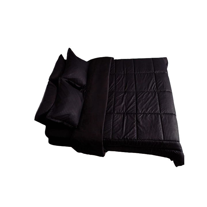 Plumón microfibra tela embozada queen negro