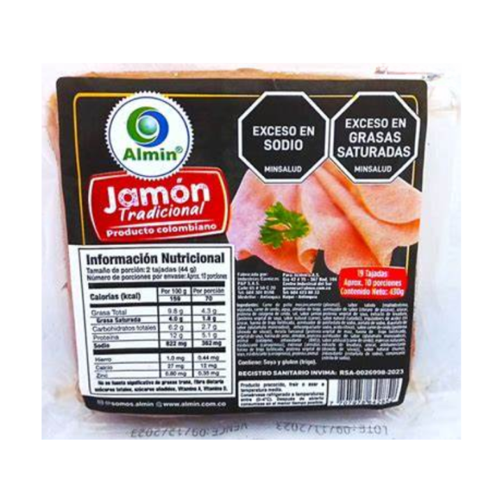 Jamón de cerdo Almin 430 gr * und